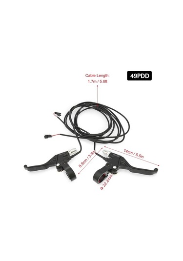 Novahub Elektrikli Bisiklet Fren Kolu Alüminyum Fren Kolu 1.7m Kablo İle, Güç Kesme Fren Kolu