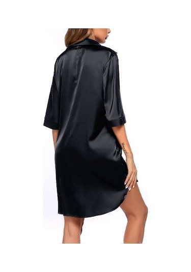 Müthiş Kadın Gecelik Düz Renk Gecelik Tüm Maç Kraliyet Mavisi