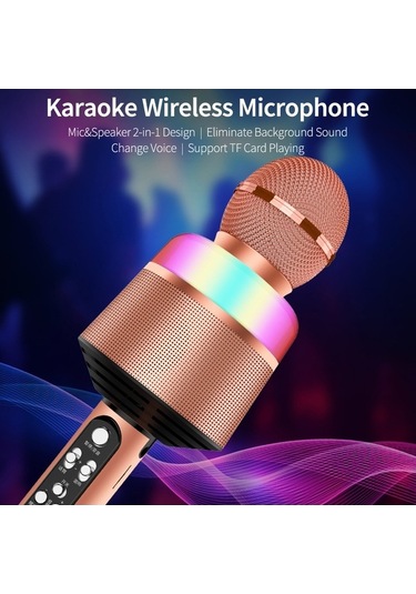 Didadodo Kablosuz Led Mikrofon - Bluetooth Hoparlör, Tf Kart Desteği