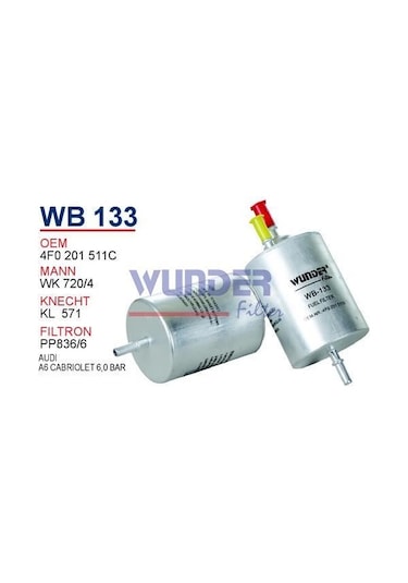 WUNDER WB133 Mazot Filtresi Audi A6 6,0 Bar