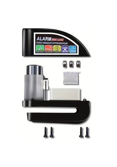 Sarı 110 Desibel Motosiklet Alarm Disk Fren Kilidi, Bisiklet Ve Elektrikli Scooter Kilit