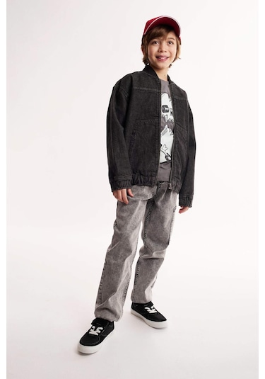DeFacto Erkek Çocuk Jogger Fit Esnek Bantlı Paça Jean Pantolon D6554A825SPNM18