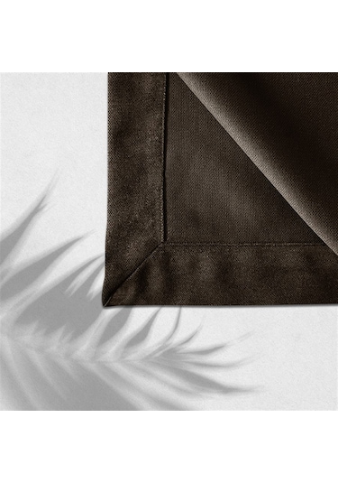 Kadife Dokulu Masa Örtüsü Acı Kahve-640