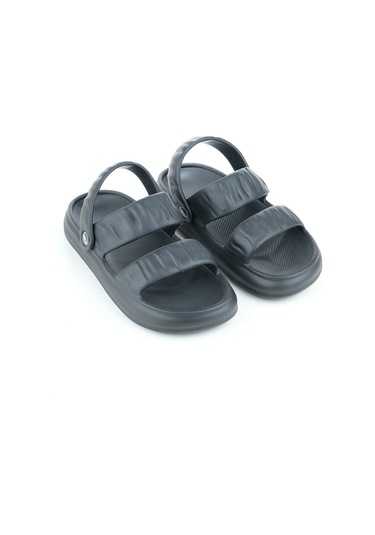 Gezer Yazlık Islak Zemine Uygun Ev Banyo Bahçe Kadın Sandalet Terlik Siyah