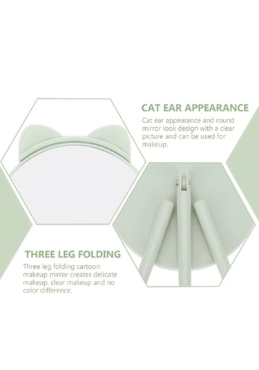 Gaman Masaüstü Dekoratif Sevimli Taraklı Makyaj Aynası Su Yeşili