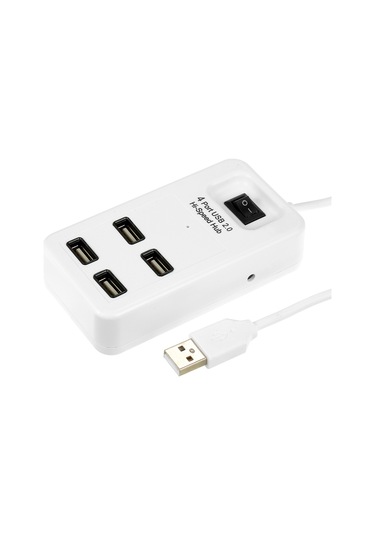Mufunye 4 Port Usb 2.0 Hub: Hızlı Veri Transferi, Plug & Play, Hafif Ve Kompakt Dönüştürücü Beyaz