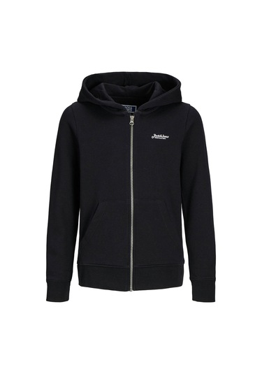 Jack & Jones Jjbeau Sweat Zıp Hood Jnr Siyah Erkek Çocuk Sweatshirt 000000000102257557 Siyah