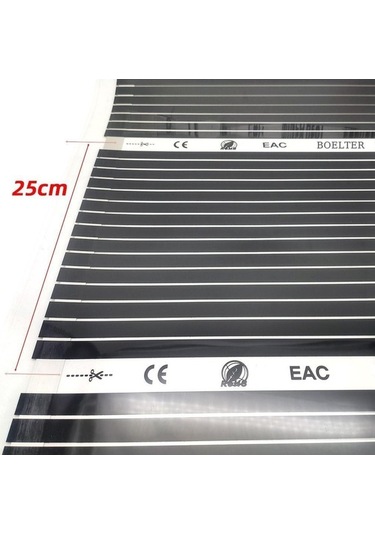 Pazly 220v Uzak Kızılötesi Yerden Isıtma Filmi Kiti, 240w/m2, 50cm Genişlik, Karbon Fiber, 50cmx1m, Elektrikli Isıtma Sistemi