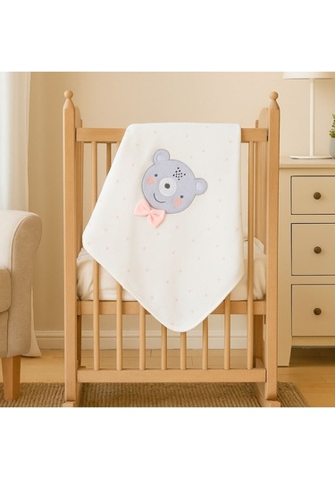 Sebi Bebe Puantiyeli Ayılı Battaniye 109 Bej
