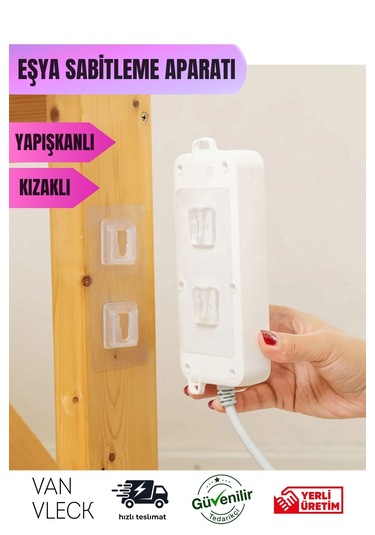 5 Li Çift Taraflı Yapışkanlı Klips