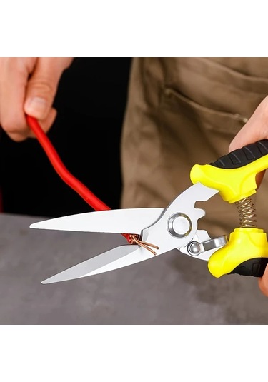 Dashanshop 1 Adet Elektrikli Sac Makası, Çok Amaçlı Kılavuz Bıçak, Kablo Kesme Aleti, 4 Parça Kırmızı+sarı Ve Siyah+sarı Set