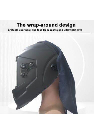 Yuntech01 Siyah Deri+kumaş Kaynak Kask Koruyucu Örtü - Isı/sıvı/parçacık Koruma, Kolay Kurulum, Çoğu Kaska Uyumlu