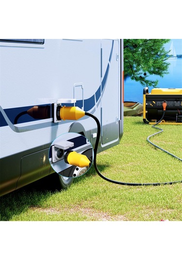 Xurunkeji 50amp Rv Güç Kablosu Büküm Kilitli Fiş, Önyükleme Kilitli Kapak, 125/250v Dişi Kilitli Kıyı Değiştirme Girişi