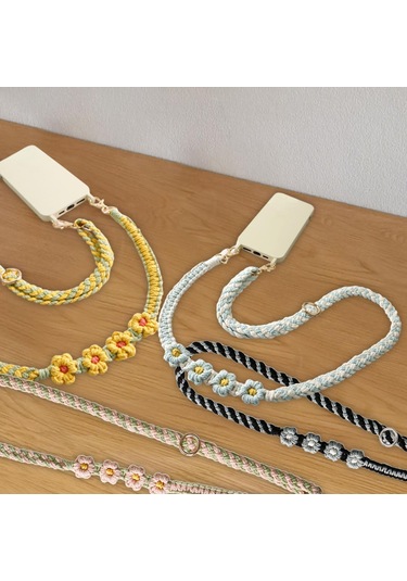 Suntek Boho Makrome Crossbody Omuz Askısı Dokuma Papatya