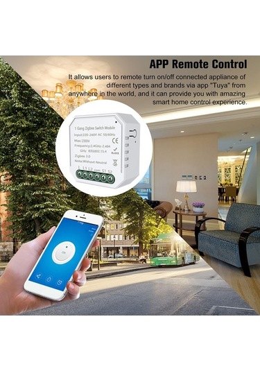 Fortunelane Tuya Zigbee 3.0 Akıllı Anahtar, Sesle Kontrol Edin, 2 Adet