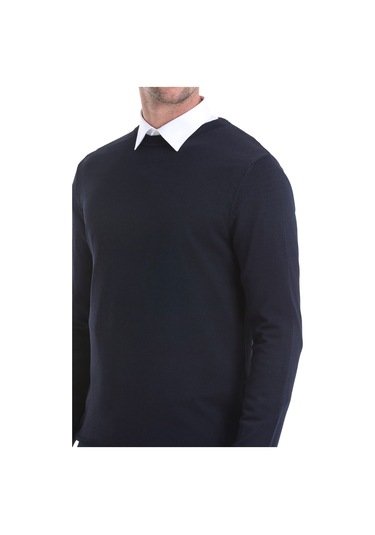 Hatemoğlu Regular Fit Düz Bisiklet Yaka Triko Kazak 34122023a006 005 - Lacivert