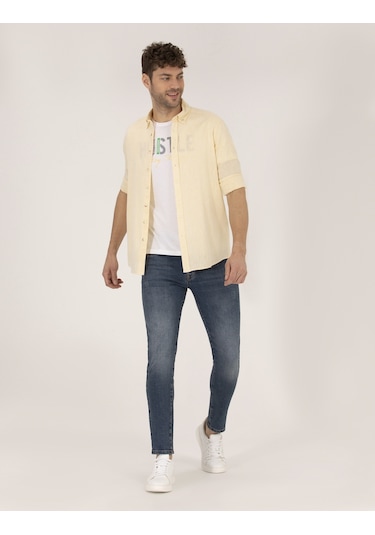 Pierre Cardin Erkek Sarı Gömlek Desenli 50265119-vr044