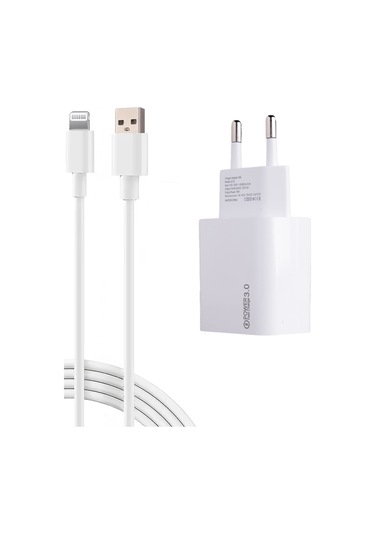 Al18 Eco Bundle 18w Hızlı Şarj Cihazı + Usb-a To Lightning Kablo Qc 3.0 Destekli