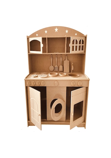 Mutfak Montessori Boyanabilir Büyük Boy Oyuncak Set + 2 Adet Boya ve Fırça VEYA Önlük