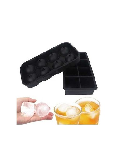 Fastbuy Siyah Silikon Buzluk Seti: 8 Kare + 8 Yuvarlak Kova, Çekirdekli Kapaklı, Yemek Kalitesi, Kolay Kaldırma, Kokusu Engel Çok Renkli