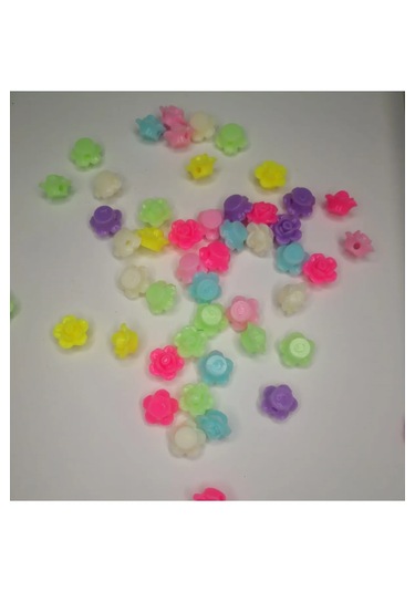 Gül Desenli Renkli Boncuk 20 Gr 50-53 Adet