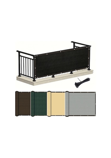 Elmpaly Ağır Hizmet Gizlilik Çiti 150gsm Rüzgar Toz Örtü Kahverengi 100x200cm