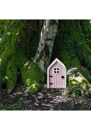 Minyatür Peri Cücesi Ev Kapısı - Bahçeler, Ağaç Heykelleri Ve Bahçe Dekoru İçin Açık Hava Ahşap Peri Kapısı, Hayal Gücüne Sahip Alanlar İçin Mükemmel