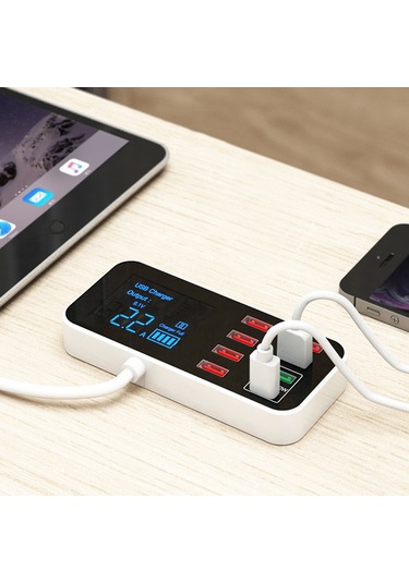 Butu A9D+ Dijital Ekran USB Type-C Masaüstü Şarj Cihazı