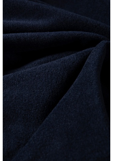 Lacivert Yarım Fermuarlı Regular Kalıp Dik Yaka Polar Sweatshirt Lacivert