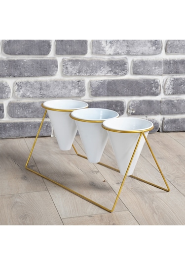 Fullreyon Vıpclass 3 Saksılı Metal Çiçek Standı - Saksılar Dahil - Vgb Diğer