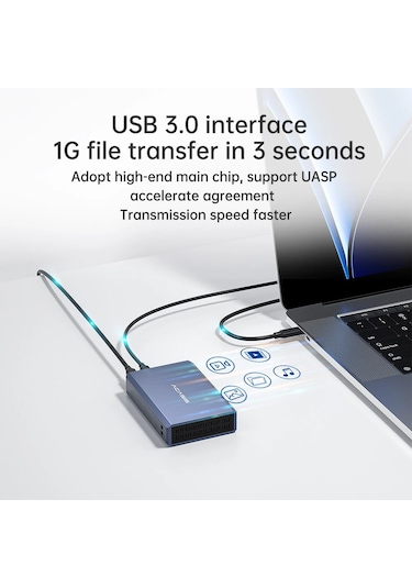 Acasis EC7252 2x2.5 HDD Uyumu 4 RAID Mod 5Gbps Type-C Disk Box