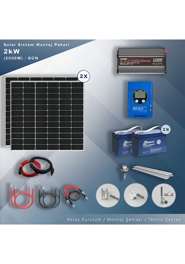 Matech 2 kW Solar Paket Sistem (2000W/Gün)