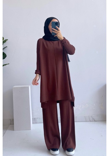 Kahijab Mira Merserize Takım - Kahverengi