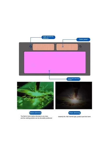 Kaynak Kask Kaynakçı Maske Ile Şarj Edilebilir Far Otomatik Karartma Blue