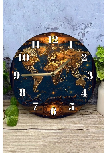 Sessiz Yuvarlak Ahşap Duvar Saati, Kuvars Hareketli 3d Görünümlü 2d Saat Sdw122 Renkli