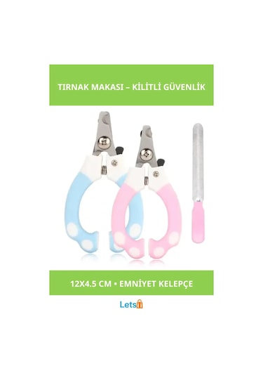 Kilitli Güvenlikli Kedi Köpek Tırnak Makası
