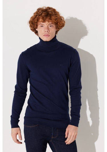 Lee Regular Fit Normal Kesim Pamuk Balıkçı Yaka Lacivert Tirko Kazak L83CKFHY Lacivert