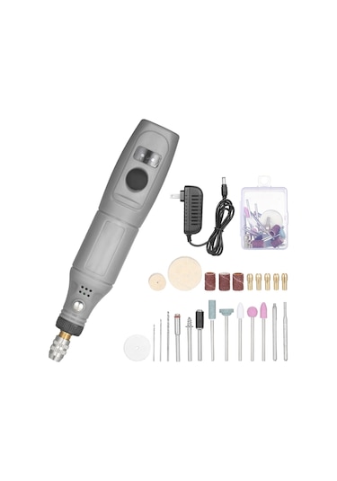 Hallow E14873GY-US 12 V Mini Döner Alet Elektrikli Öğütücü Taşlama Gri Abd Fişi