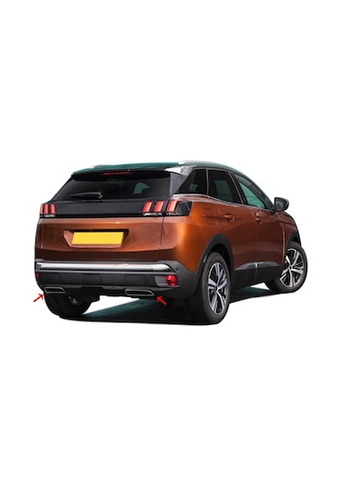 Peugeot 3008 2016 Sonrası Egzos Çıkış Krom 2 Prç. P.çelik