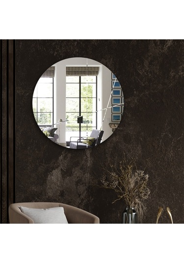 Ayna | Düz Ayna | Tasarım Kanallı | Çap60Cm