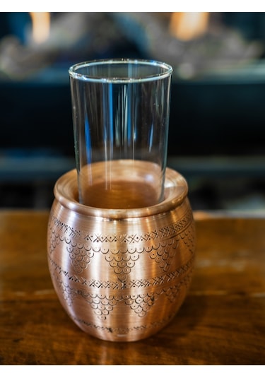 Bakır Ehlikeyf Soğutucu Jelli Tombul Model 2 'li Mat Bakır Renk