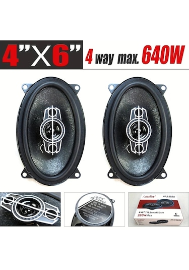 Xuweiwei At-f4664 2 Adet 4x6 Inç 640w Yüksek Güçlü Otomobil Hıfı Koaksiyel Hoparlörler