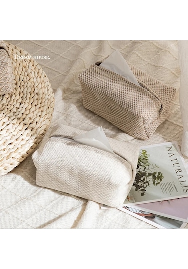 C Tarzı-iskandinav Taklit Kenevir Doku Kutusu Doku Seti Bez Çizim Kağıt Torba Araba Ev Salonu Peçete Saklama Kutusu