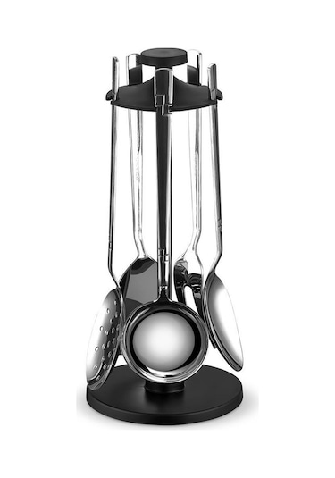 Yetkin Çelik Diva Sade 6 Parça Askılı Kepçe Servis Seti Takımı