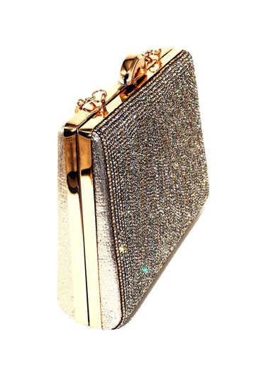 Suyolu Taşlı Gold Abiye Çanta. Abiye Portföy Clutch Davet Gece Çantası Kadın Altın Abiye Taşlı Çanta Gold