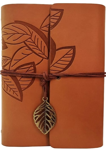River World Desenli Deri Yaprak Defter Çok Renkli