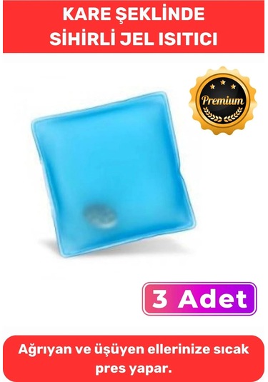 Soğuk Havalarda Kış Kayak Dağcı Kare Şeklinde El Isıtıcısı Sihirli Jel Torba Cep Sobası 3 Adet Çok Renkli