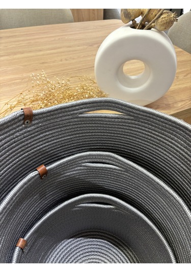 Rover Çok Amaçlı Düzenleyici Sepet, Saksılık, Organizer 3'lü Set Gri