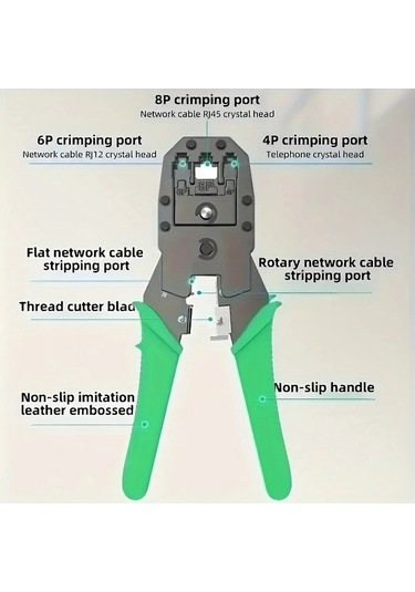 Besthome1 Yüksek Karbonlu Ağ Penessi Tel Soyma Aleti, Telefon/ethernet Kabloları İçin Multifonksiyonlu