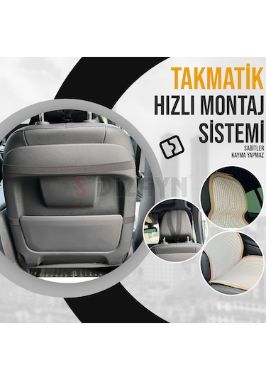 S-dizayn Oto Koltuk Koruyucu Kılıf Krem Universal 2 Parça Ön A+